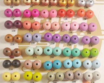 100Pcs Wooden Beads, 20mm Assorted Color Round Wood ball beads, DIY necklace beads, barcelet beads, wood craft, Make jewellery for selling