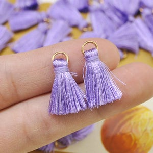 Small Silk Tassel,20pcs 0.9&quot; lavende Mini Tassels,earring tassels,tassel accessories,tassel pendant charm,DIY Craft Supplies