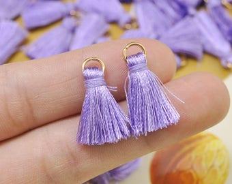 Small Silk Tassel,20pcs 0.9" lavende Mini Tassels,earring tassels,tassel accessories,tassel pendant charm,DIY Craft Supplies