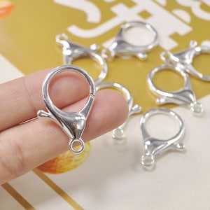 8Pcs Silver Plated keyclasps,key clasp,Lobster Clasp Claw Key Chain Supplies,Large DIY Purse Clip Findings,34x23mm