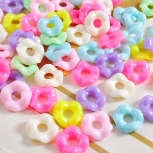 Flower Beads,13mm Flower Beads, Acrylic Beads,Mixed Color beads,Pastel Flower Beads,200 pcs set