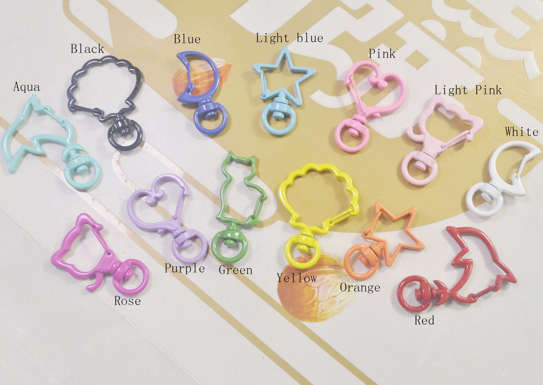 20pcs Mixed Color Lobster Claw Clasps, Heart Clasp Key Chain