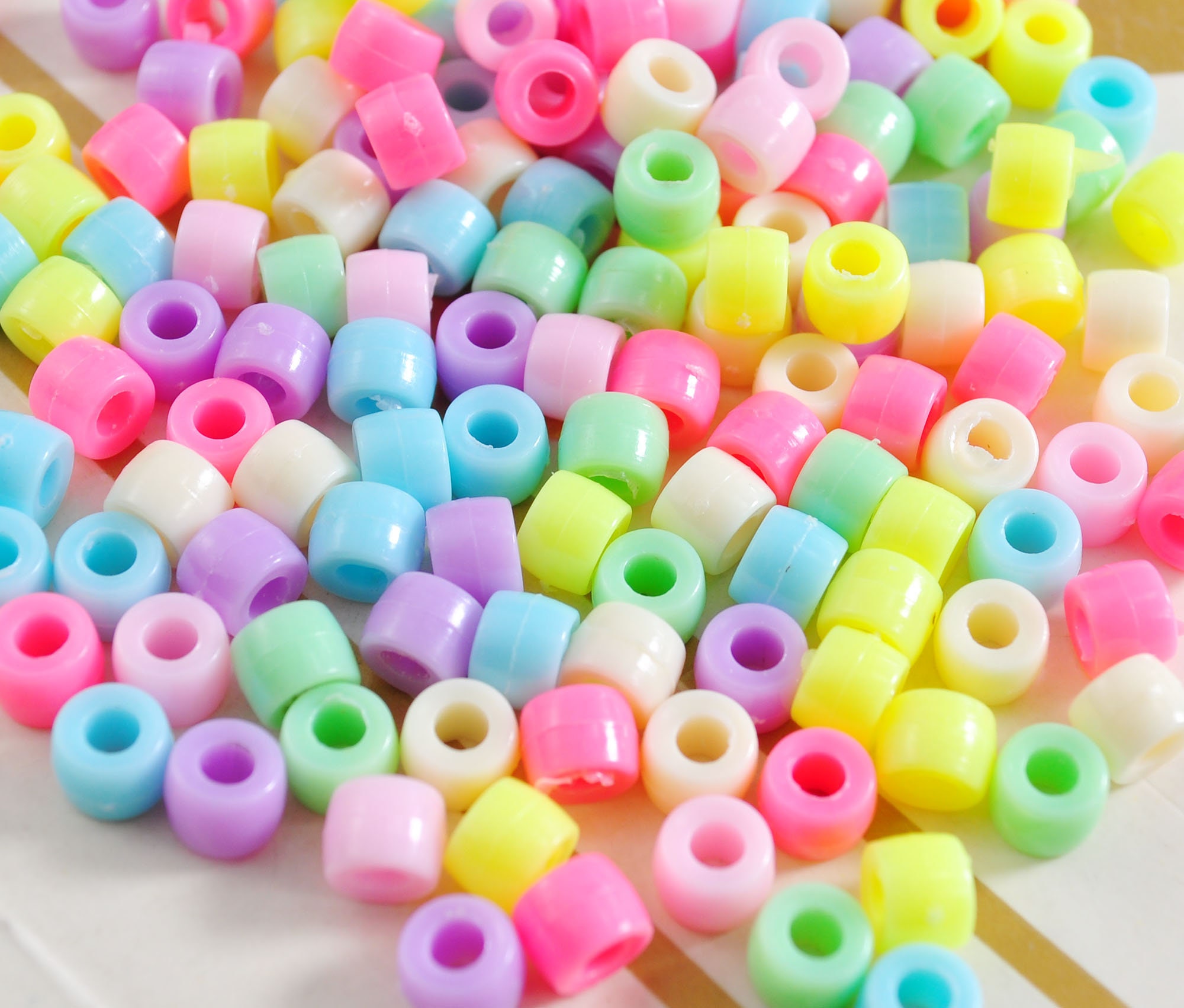 Opaque Pastel Acrylic Beads, Color Mix, 6mm Round - Golden Age Beads