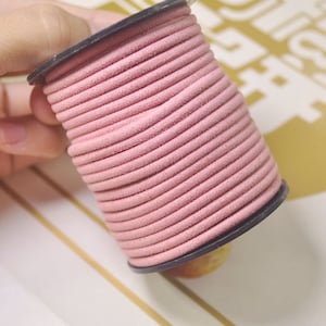 Cordões redondos de couro de camurça falsa, 5 jardas 3mm, cordão de couro rosa enferrujado, renda de camurça falsa, cabo de camurça vegano, suprimentos de cabo de pulseira/colar