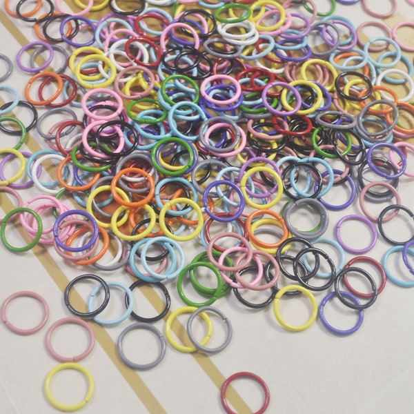 10mm Iron Jump Rings, Mixed Color Jump Rings Open 10x1mm 18g(about 100Pieces) Jumprings Jump Rings Link Connector Open Jump Rings