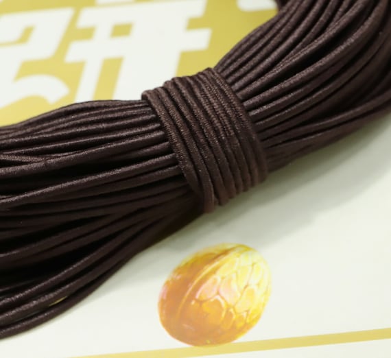 Meter 2,5 mm runde elastische Schnur, schwarz Kaffee Stretch