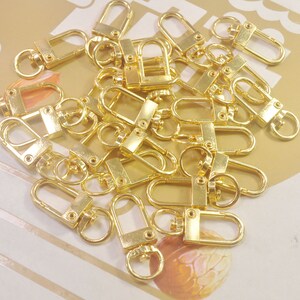 8PcsGold Lobster Swivel Clasp,Metal Snap Hook, Swivel Clasp Hook, Lobster Hook -- 33x12mm