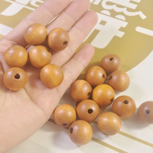 50Pcs Brown Wooden Beads,20mm Round Wood beads,DIY Necklace Bracelet Jewelry Making,wood craft,Make jewellery for selling