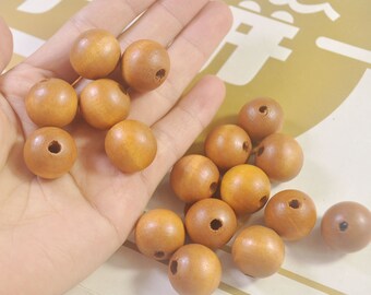 50 perles en bois marron, perles en bois rondes de 20 mm, collier bricolage, fabrication de bijoux, artisanat du bois, fabrication de bijoux pour vendre