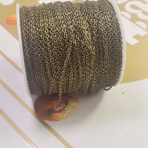 10 Yards Bronze Chain Bulk, Flat Cable Chain,iron chain,Welded Soldered Oval Link Chain - Wholesale - 2x1.5mm