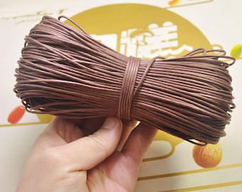 1.5mm Light Coffee Waxed Cotton Cord, 20 Meters, Necklace Cord, Bracelet Cord,Waxed Cord, Beading / Craft and Jewelry Supplies -- VC290C