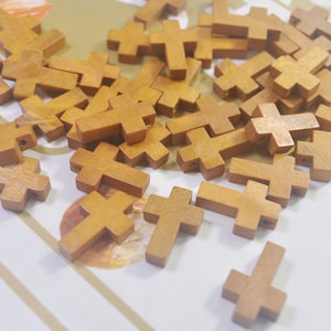 50pcs Wooden Cross Beads,Brwon Wood Cross Charm,wood cross pendants,Necklace/bracelet Pendant 22x15mm