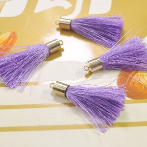 45mm tassel charm,Violet silk tassel pendant,20pc silky tassels,earring tassel,keychain tassel,bracelet tassel,necklace tassel --VC3774