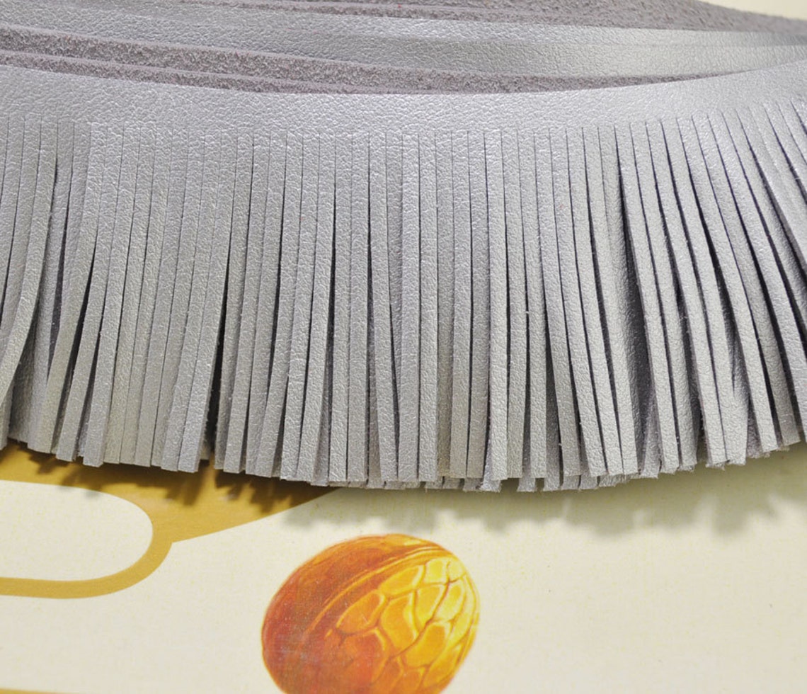 1 Yard Leather Fringe Trim48mm Width Faux Suede Fringe Trim Etsy