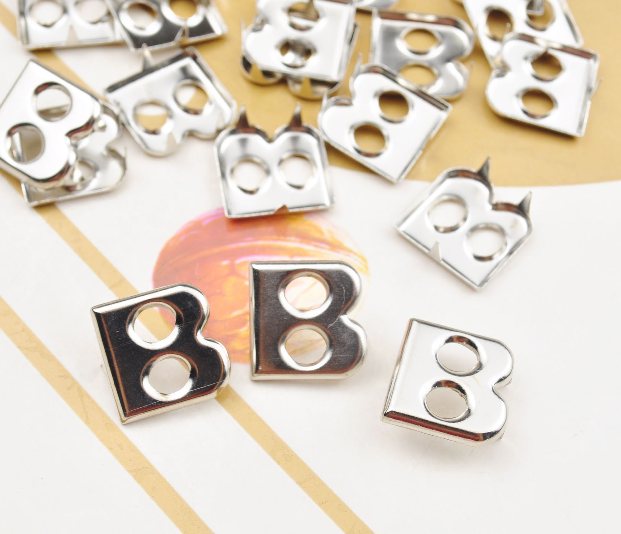 Letter Rivets 10pcs/26pcs Silver Metal Letter Alphabet Studs, 15mm Letters Rivet Stud ...