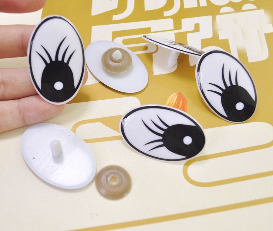 Black Safety Eyes Doll Making Flat Bottom Domed Sewing Crafting Buttons for Doll 10-18mm 500Pcs Stuffed Animal Eyes 