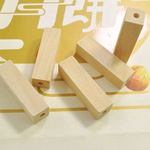 Unfinished Natural wood bead, 20Pcs Rectangle wood beads,square wooden beads, wood tube beads, jewelry supply 55x15mm -- VC3700