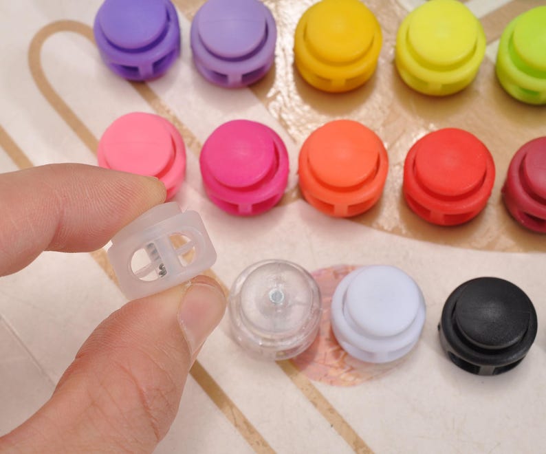 20Pcs Toggle Cord Locks Button Cord，Double Hole Toggle Cord Lock,Elastic cord locks, for Drawstring Clothing Shoelaces Backpack Lanyard DIY image 3