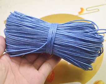 1.5mm Blue Waxed Cotton Cord, 20 Meters, Necklace Cord, Bracelet Cord,Waxed Cord, Beading / Craft and Jewelry Supplies -- VC213