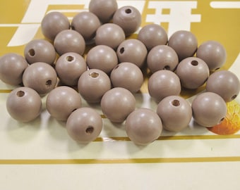 50 perles en bois rondes moka, perle en bois ronde de 20 mm, perle de collier, perle de bracelet, artisanat du bois, perles en bois spatiales, perles en gros