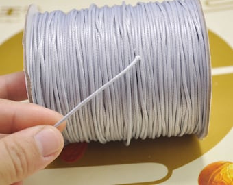 Wholesale 10Yds 1.5mm Wax Cords String Rope,Light Grey Waxed Polyester Thread,Jewelry Beading String, For Bracelet & Necklace Making
