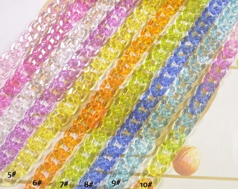 50Pcs Plastic Chain,  Craft Chain, Chunky Chain,Plastic Curb Chain Links,Open Link per Size 23mmx17mm