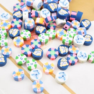 50 Pieces/10mm Mom Polymer Clay Round Beads,Loose Polymer Clay Beads For Jewelry Making,Kids Beads，Bracelet Beads,Wholesale