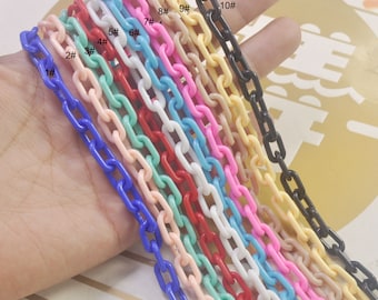 1-10pcs Plastic Chain,Plastic Kawaii Chain Pick a Color 38cm length Jewelry Making Chain ,15 inches long