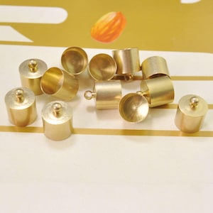 20pcs Raw Brass End caps,metal end Cap connectors,Tassel cap,Cord cap,Jewelry making caps 11x11.5mm