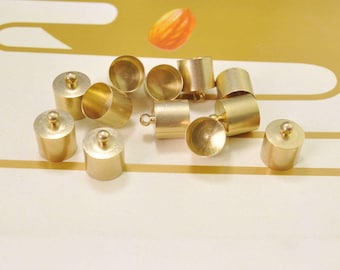 20pcs Raw Brass End caps,metal end Cap connectors,Tassel cap,Cord cap,Jewelry making caps 11x11.5mm