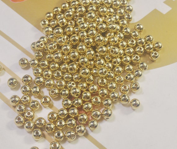 100/300Pieces CCB Gold Spacer Beads 6mm,Plastic Beads,Round bead For  Jewelry Making Supplies Accessories DIY