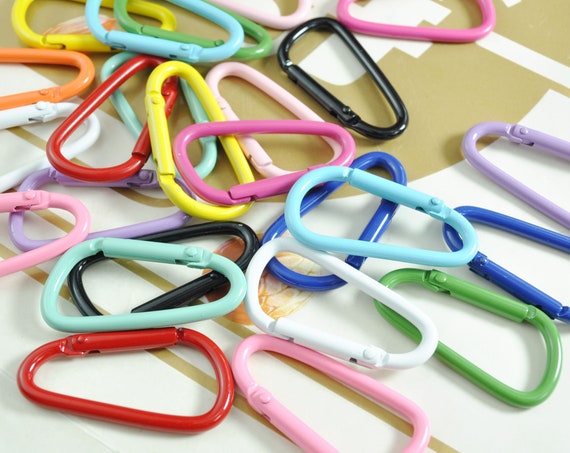 8/10/20/50Pcs Carabiner Clips Clasp,Multi Color Aluminum Carabiner key chain,Carabiner clips,Spring Hook Keyring,24x46mm