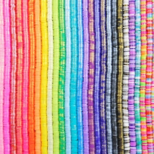 35 Colors 6mm Shinning Polymer Clay Beads,16 inch strand,African Vinyl Heishi beads Clay Disc,Wholesale Vinyl Heishi DIY Making Jewelry Bead