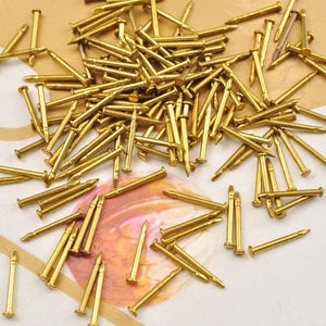 Lot Of 12 Gold Tone Tie Tacks / Lapel Pins With Backs - Steel Posts & Pads (9.5mm X 10.5mm) 4 thumbnail image