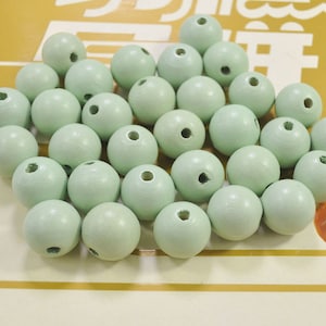 50pcs Aqua Round Wood Beads, 20mm round wooden bead, necklace bead, bracelet bead, wood craft,space wood beads, wholesale beads
