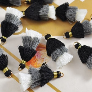 10-100Pcs Three Tier Tassel,1.5&quot; Handmade Cotton Tassel for Earring/Necklace Making,Tiered Tassels, DIY, Fashion Tassels,Jewelry Tassels