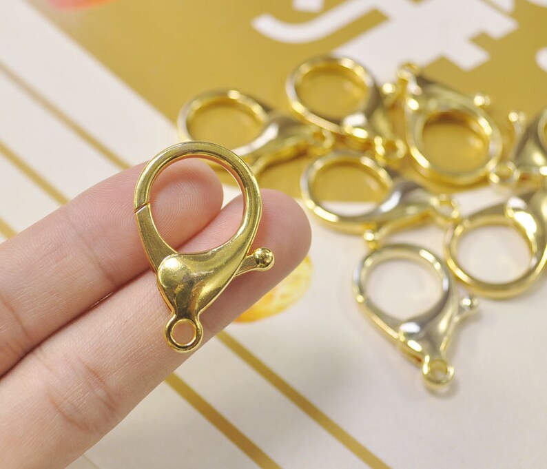8Pcs Gold Plated keyclasps,key clasp,Lobster Clasp Claw Key Chain Supplies,Large DIY Purse Clip Findings,34x23mm