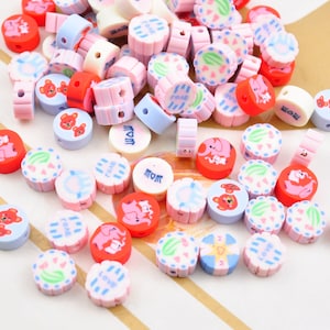 50 Pieces/10mm I Love Mom Polymer Clay Round Beads,Loose Polymer Clay Beads For Jewelry Making,Kids Beads，Bracelet Beads,Wholesale