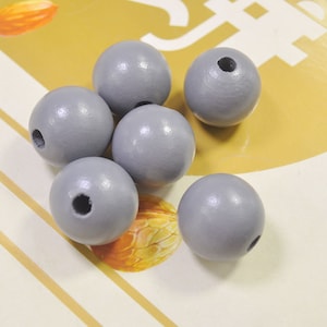 25Pieces 1 inch Grey round wooden beads,necklace beads, Painted wood bead,Wood Spacer Bead,Jewelry Supplies