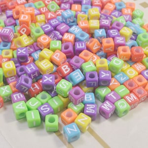 Mixed Color Tiny Cube Beads,6mm Acrylic alphabet letter Pendants, Acrylic or Resin Beads,Mixed Color beads,150 pcs set