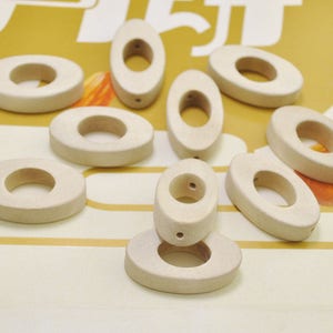 20pcs Unfinished Oval Wood Beads,Natural Chunky Wood Beads,Wooden beads accessories,double hole wood pendant,jewelry craft 36x20mm