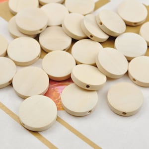 50 pcs Flat Round Natural Wood Bead, Natural Wood Circles Wooden discs Unfinished round disk Bead,handmade bead supplies 20x5.5mm