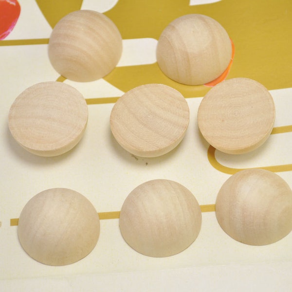 50pcs Unfinished Half wood Beads,25mm large domed Wooden Cabochon Beads finding,half ball wooden beads supply,wholesale