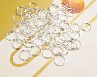 Biegering, Biegeringe, 200 Stück versilberte Biegeringe-10 mm
