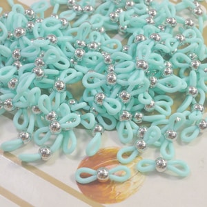 20/100Pcs Auqa Rubber Ends for eyeglass holder, Rubber Glasses Chain Holders,Replacement Loops for Glasses Chains--21x4mm