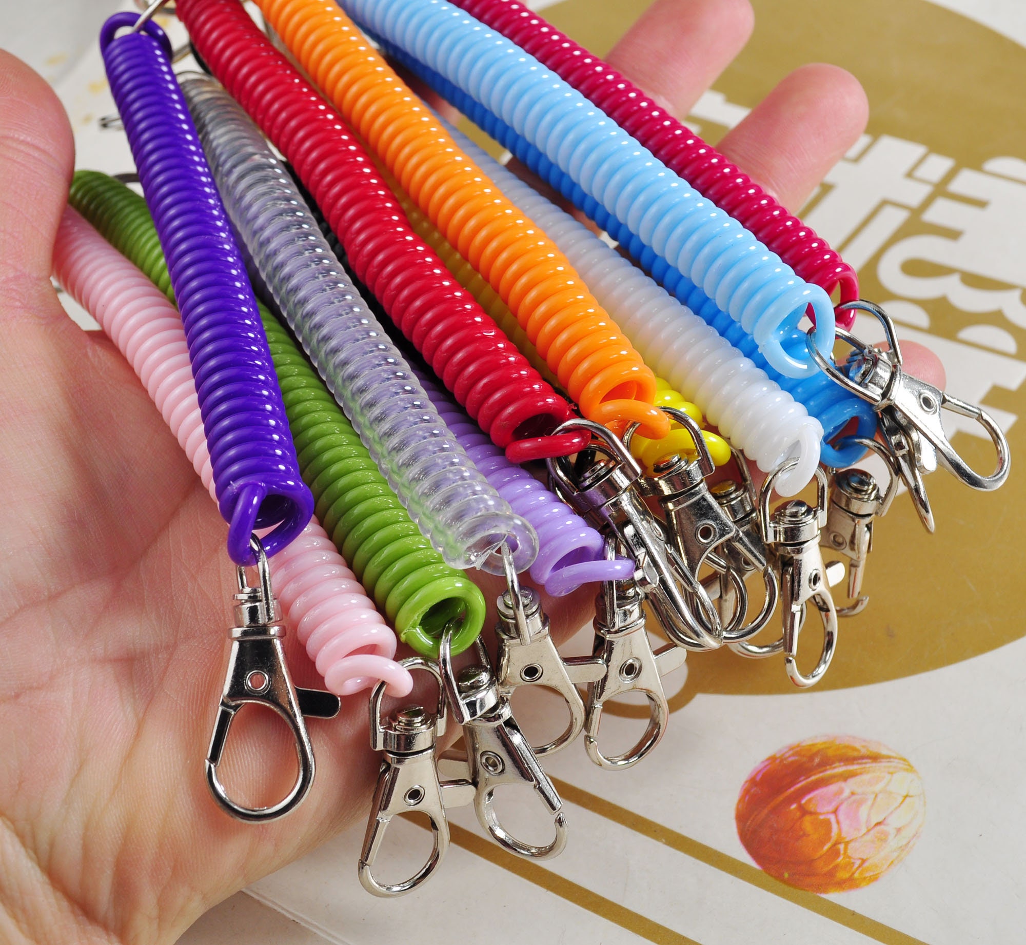 Spring Key Ring Buckle 1-50pcs Colorful Plastic Spring Buckle Belt Bag Clip Loop Hook Keychain ...