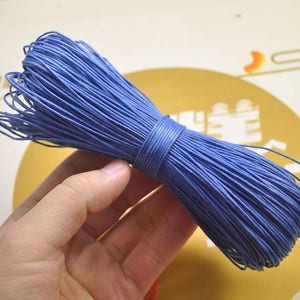 Waxed Cord ,65 meters Blue cords,1mm Waxed Cotton Cord String, Bracelet Cord, Necklace Cord, Macrame Cord -- VC213
