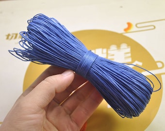 Waxed Cord ,65 meters Blue cords,1mm Waxed Cotton Cord String, Bracelet Cord, Necklace Cord, Macrame Cord -- VC213