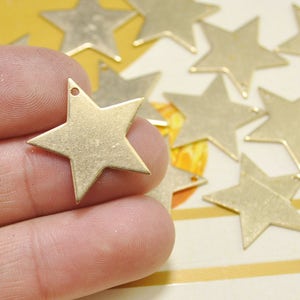 Raw Brass Star pendant,30pcs Raw Brass Star Blank,Star Tag,Star Finding,Star Charm(23mm) - D523