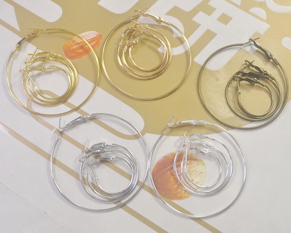 100 pezzi 20/25/30/50 mm orecchini a cerchio in rodio/argento/oro/oro KC/bronzo, anelli perline a cerchio, componenti per la creazione di gioielli, accessori per orecchini fai da te - Italia
